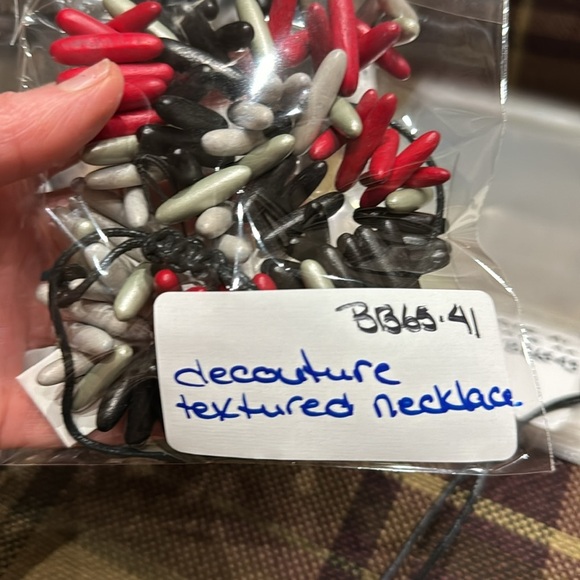 decouture black, red & white tic tac fair trade necklace - Picture 6 of 6